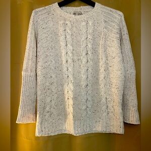 Banana Republic Beige Knit Sweater Ribbed Sleeves Size XS